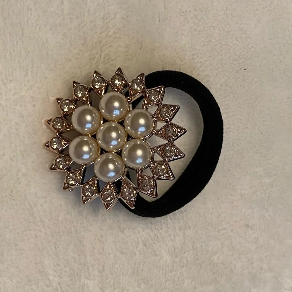 Pearl And Rhinestone Elastic Hair Tie
